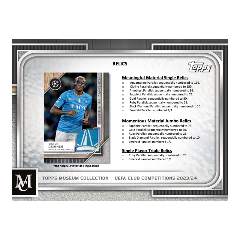 2023/24 Topps Museum Collection UEFA Champions League Soccer Hobby Box