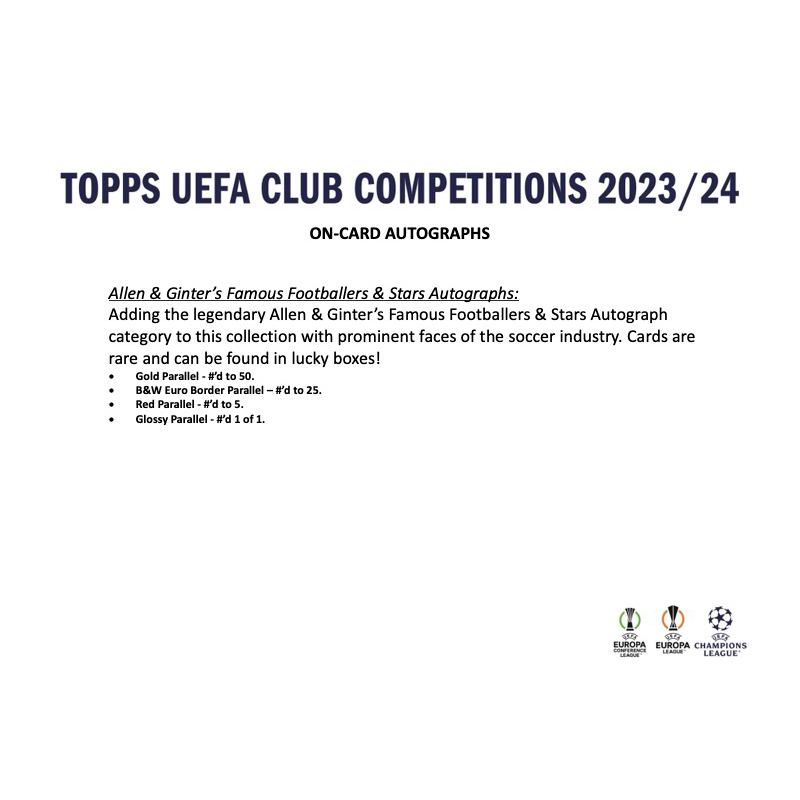 2023/24 Topps UEFA Competitions Club Soccer Hobby Box