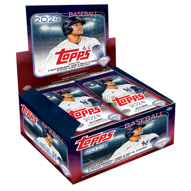 2024 Topps Series 2 MLB Baseball Hobby JUMBO Trading Card One Autograph + 2 Relic Cards Per Box!