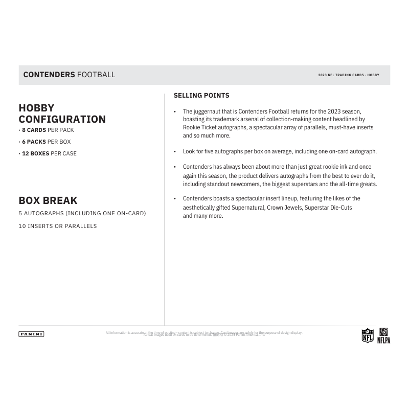 2023 Panini Contenders Football Hobby Box
