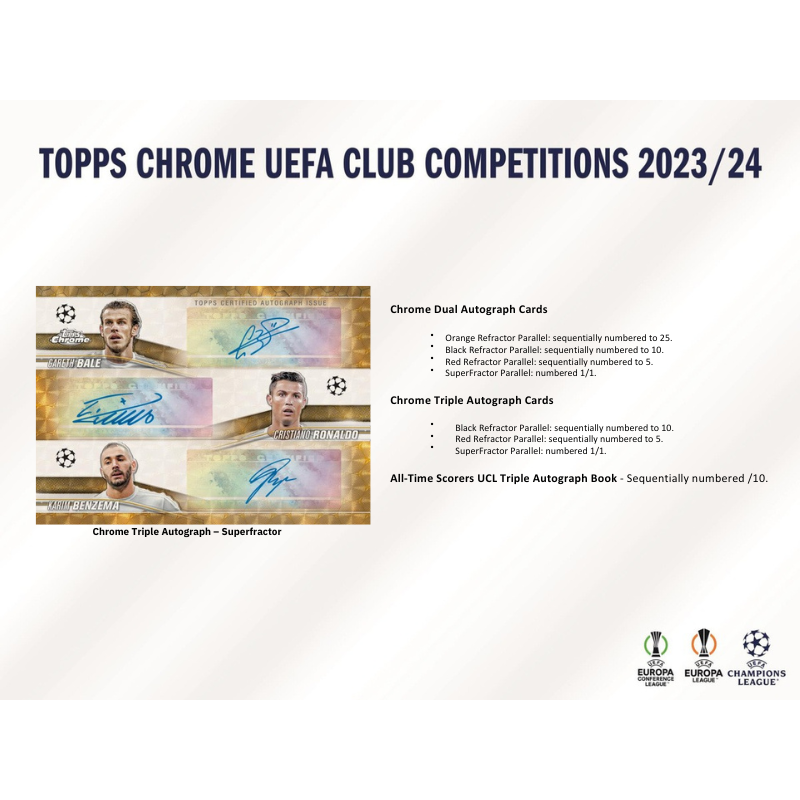 2023/24 Topps UEFA Club Competitions Chrome Soccer Jumbo Box