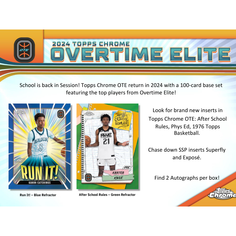 2023/24 Overtime Elite Topps Chrome Basketball Hobby Box