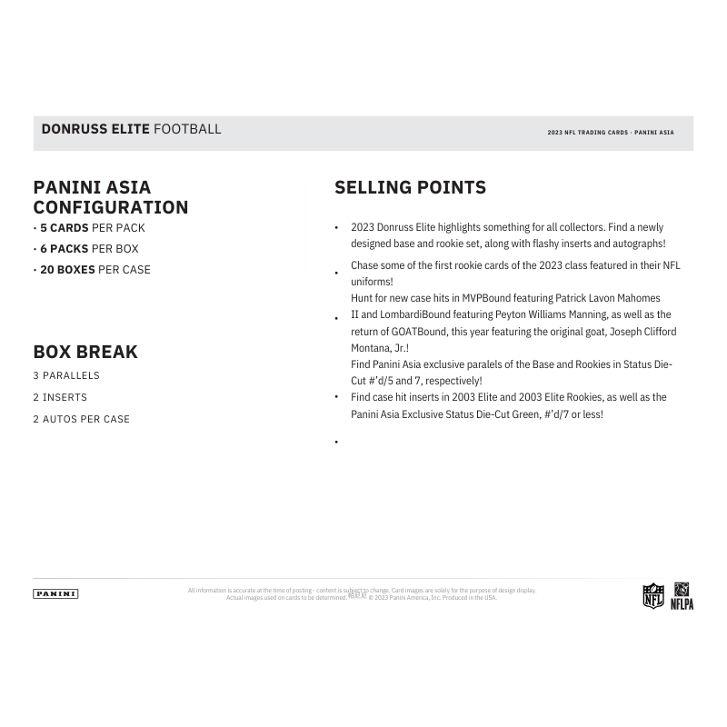 2023 Panini Donruss Elite Football Tmall Box