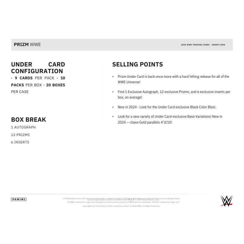 2024 Panini Prizm WWE Undercard Hobby Box