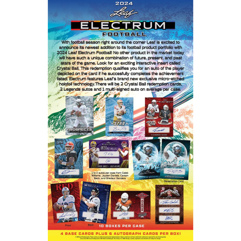 2024 Leaf Electrum Football Hobby Box