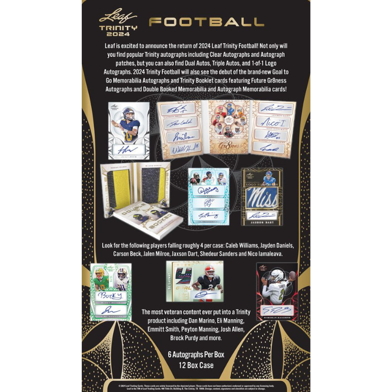 2024 Leaf Trinity Football Hobby Box